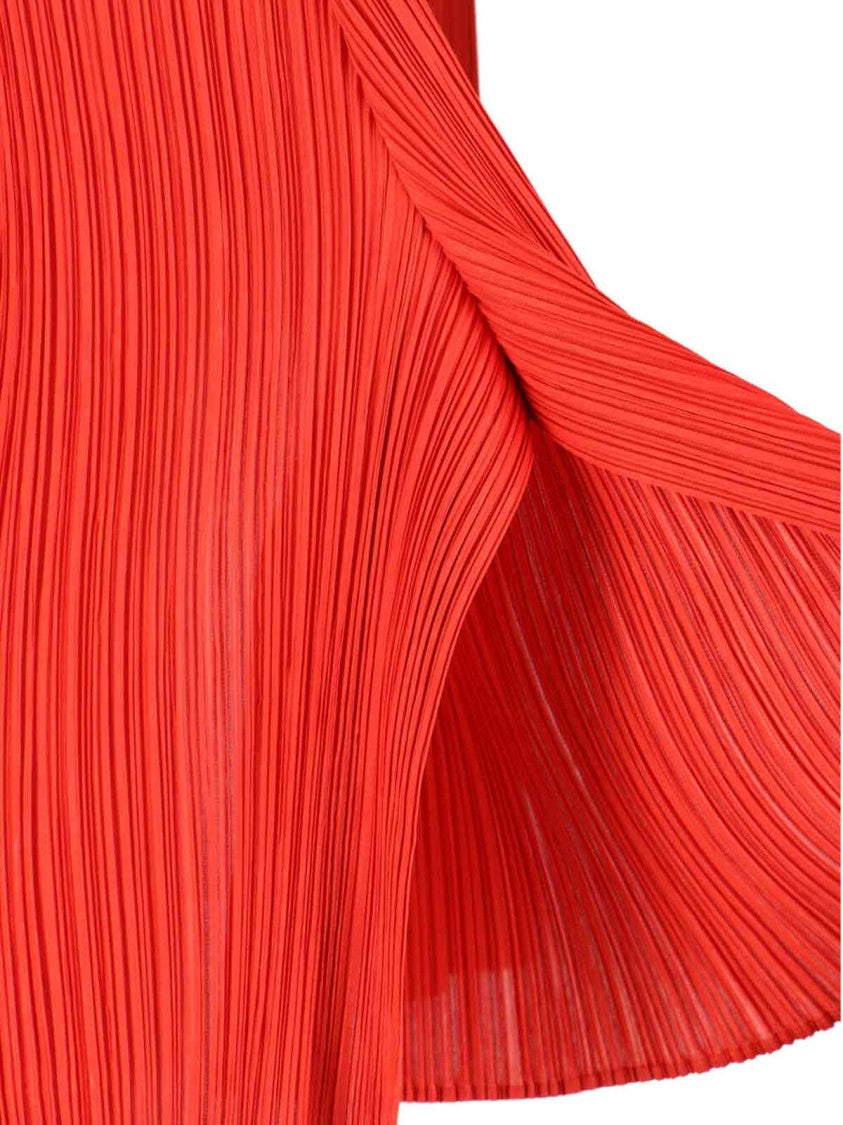 Pleats Please Wide-Leg Cropped Trousers With Distinctive Pleated Texture