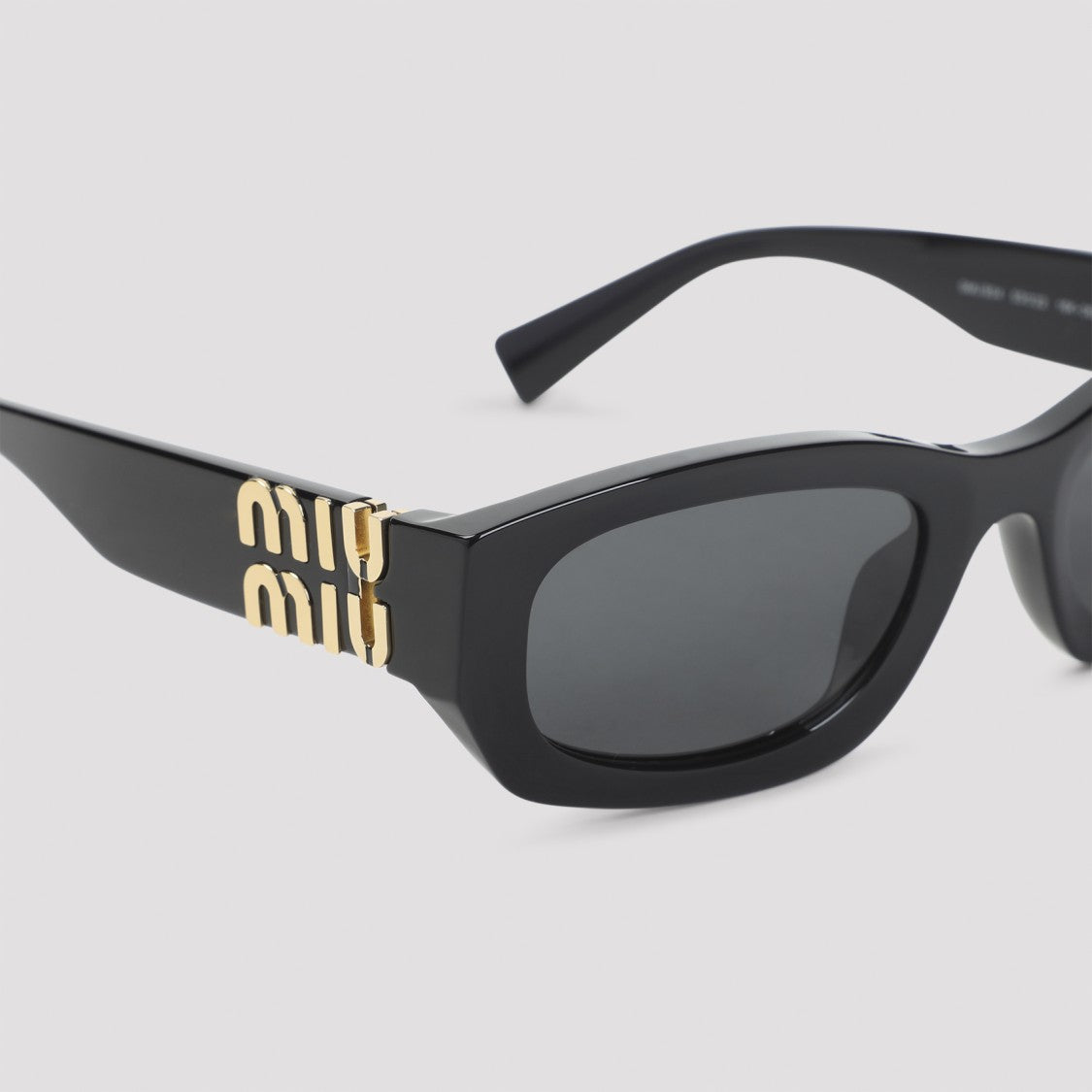 Miu Miu Rectangular Black Acetate Sunglasses