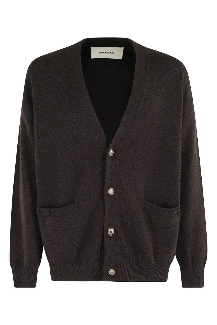 A Paper Kid Knitted Cardigan With V-Neck