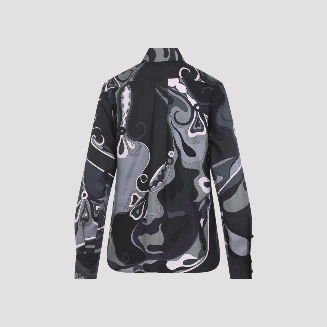 Pucci Long-Sleeved Silk Blouse With Abstract Swirling Pattern
