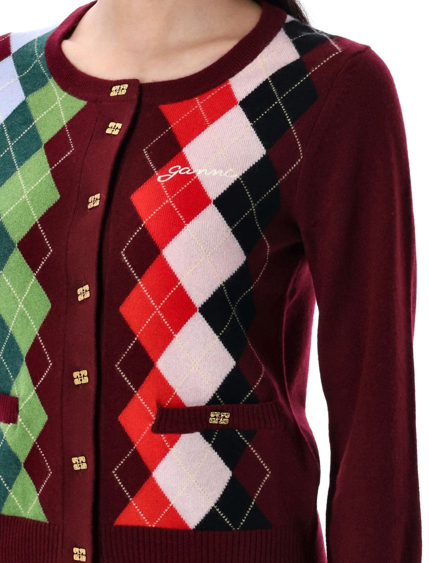 Ganni Argyle Cardigan