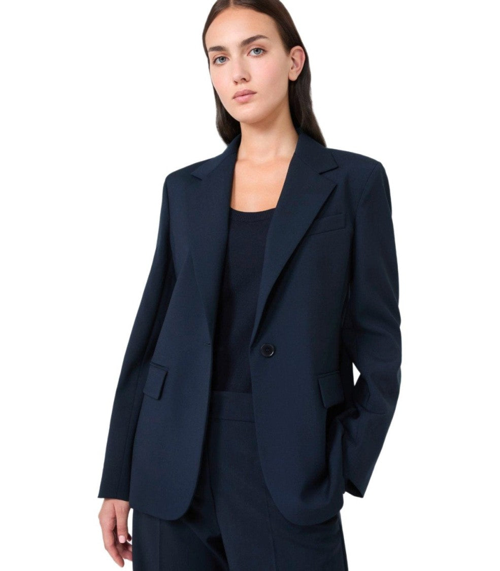 Max Mara Lamine Blue Single-Breasted Blazer