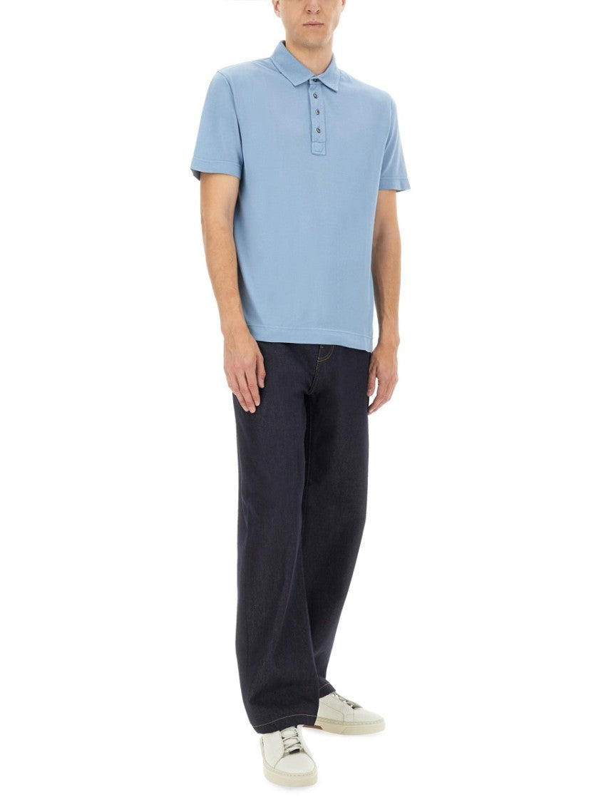 Boss Camel Breathable Cotton Polo With Buttoned Placket