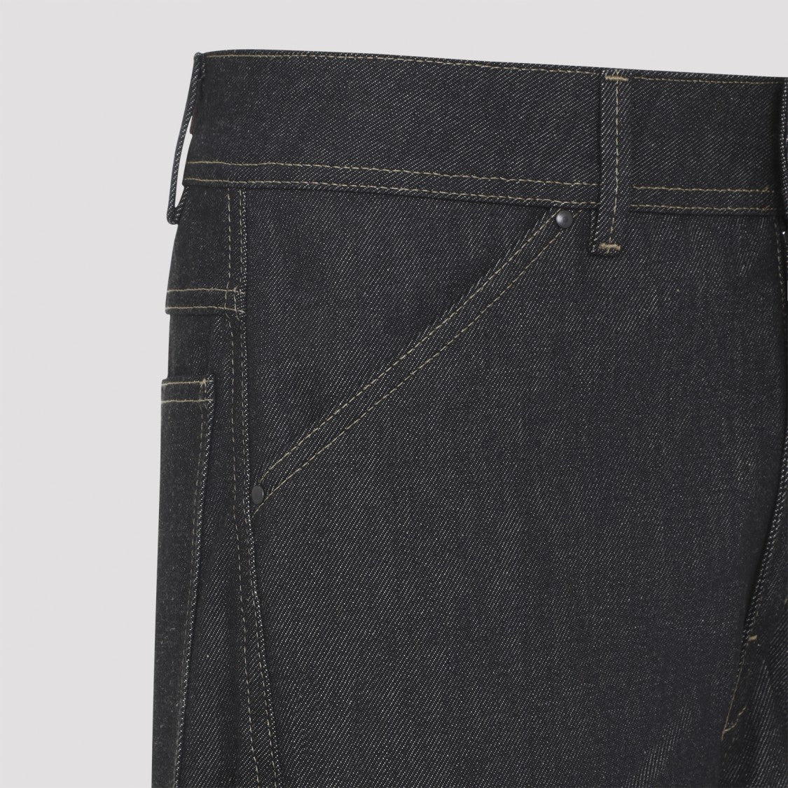 Lemaire Twisted Workwear Blue Cotton Pants