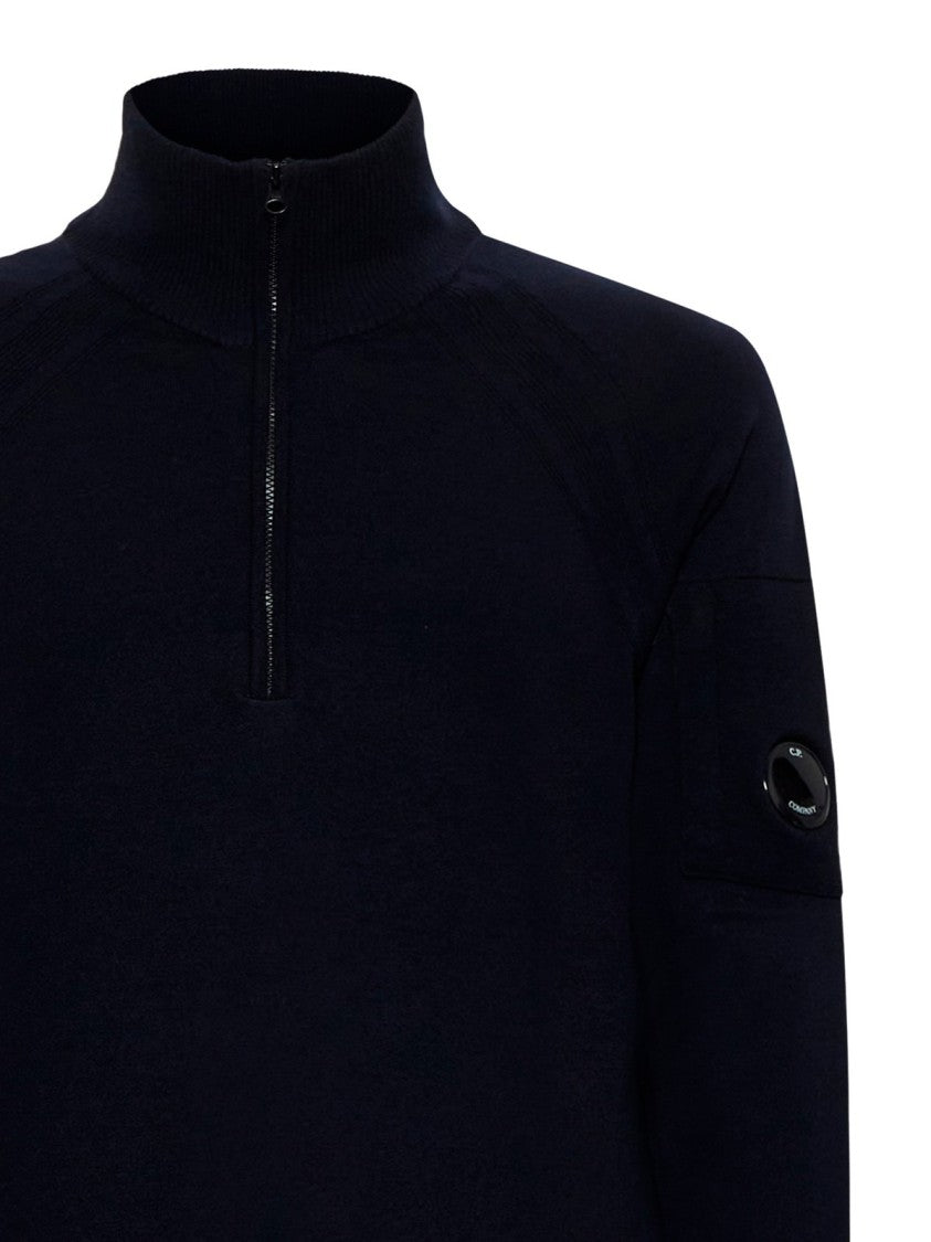C.P. Company Polo Collar Sweater With Half-Zip Front