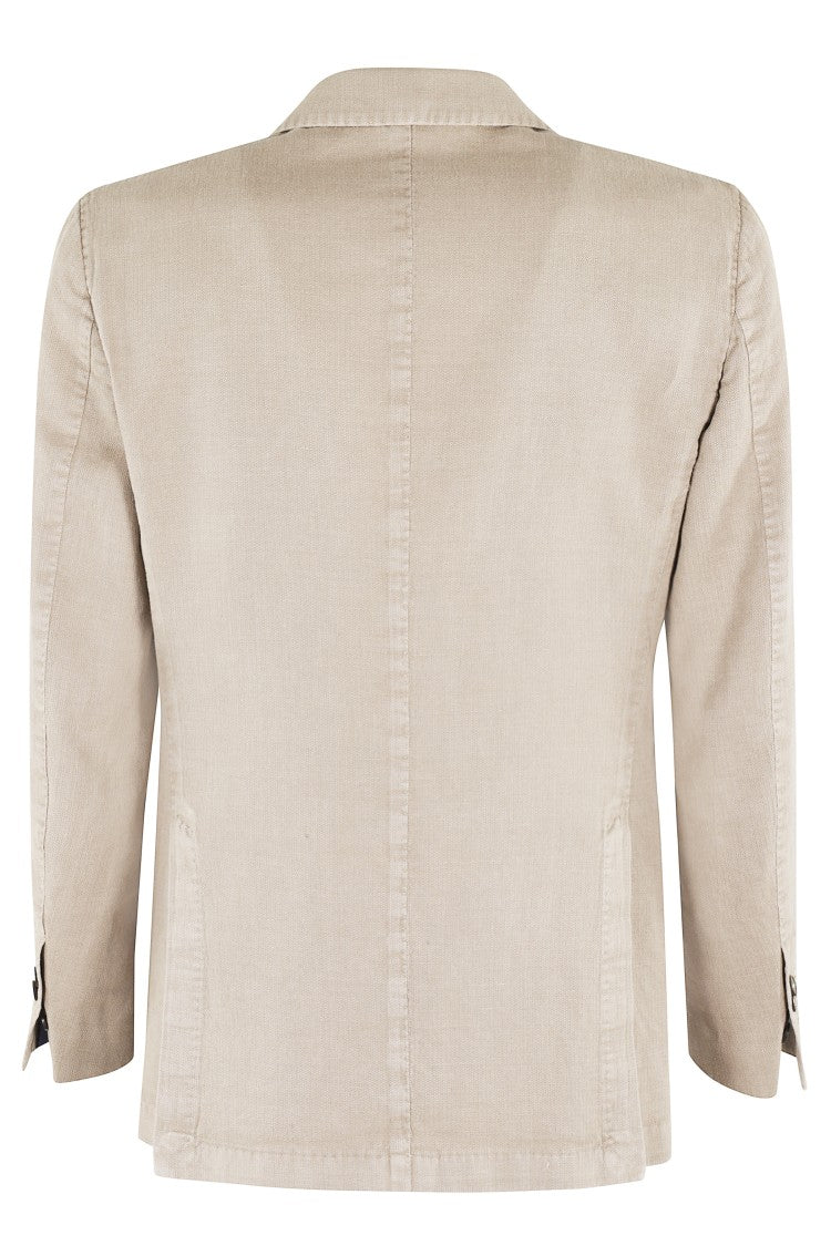 Santaniello Two-Button Jacket In Light Ramie Blend