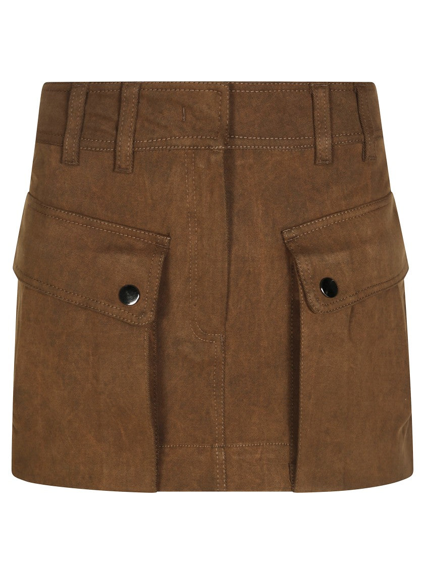 The Andamane Structured Mini Skirt In Soft Suede-Like Fabric