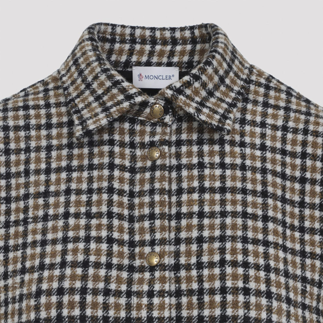 Moncler Asymmetric Hem Grey Wool Shirt