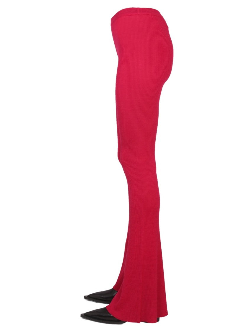 Dsquared2 Ribbed Flare Pants With Elastic Waistband