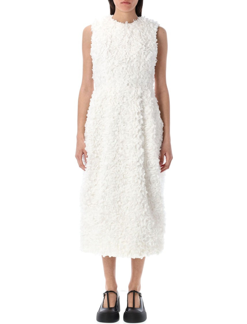Comme Des Garçons Organza Ricamo Flower Midi Dress
