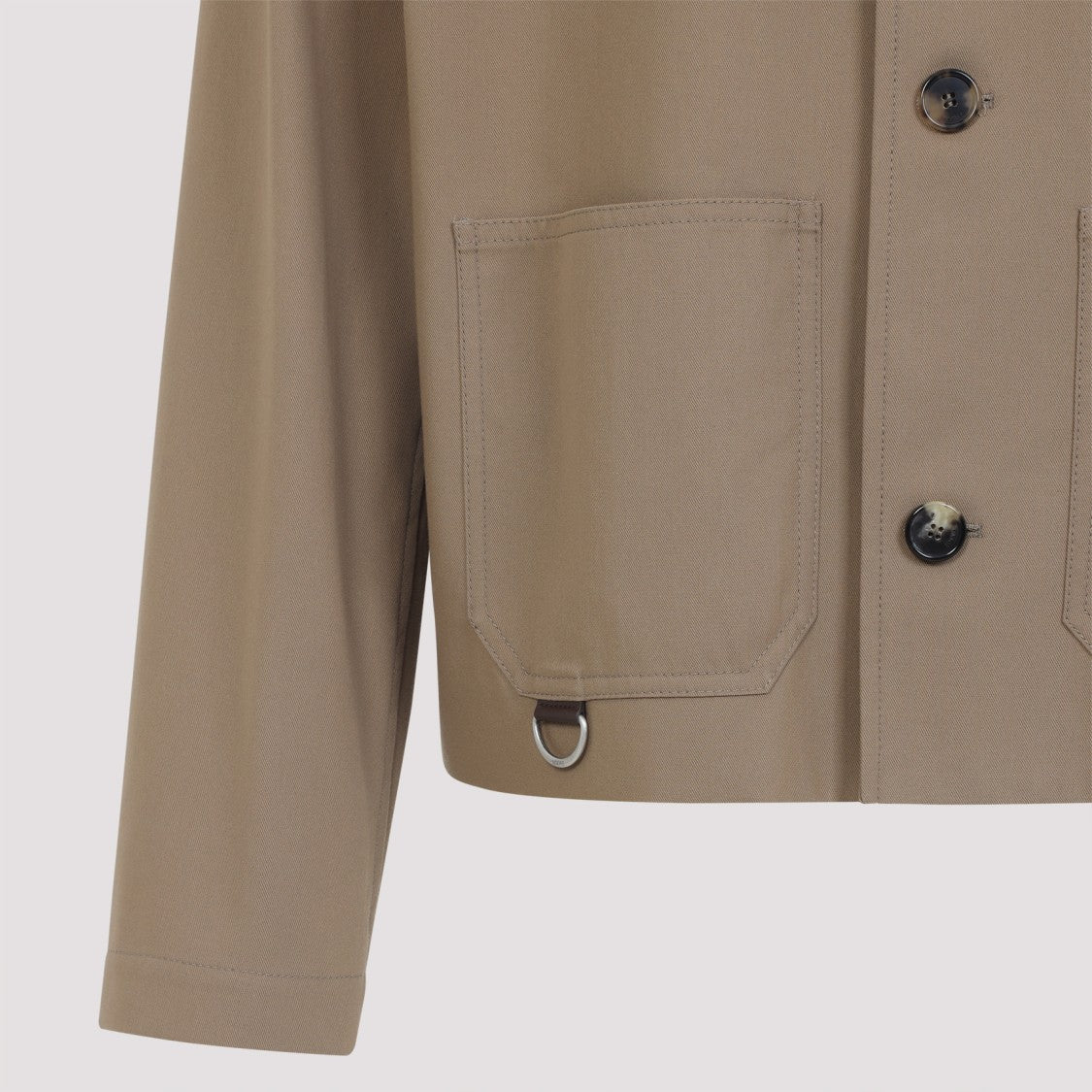 Loewe Cotton And Calfskin Blend Jacket With Button-Up Front