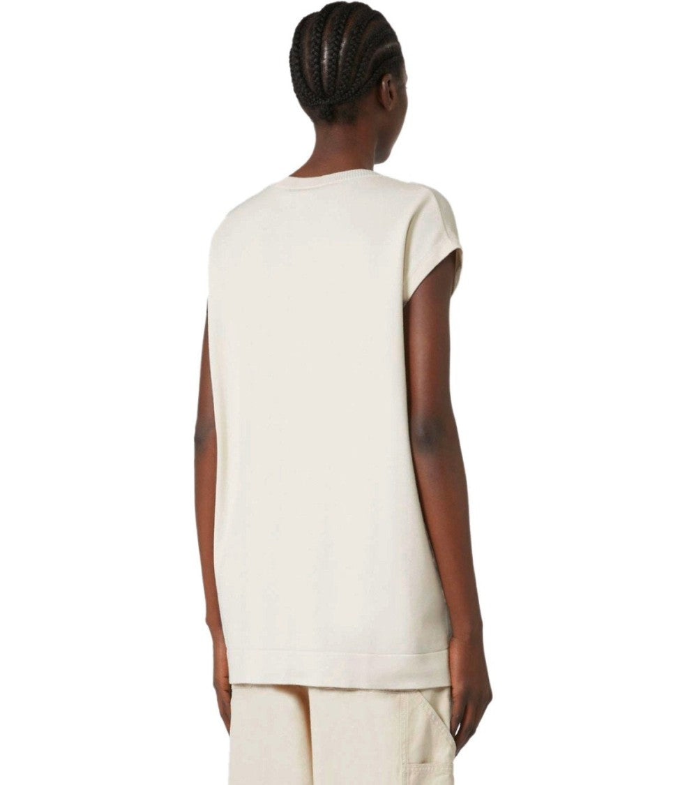 Max Mara Orosei Ivory Knitted Vest