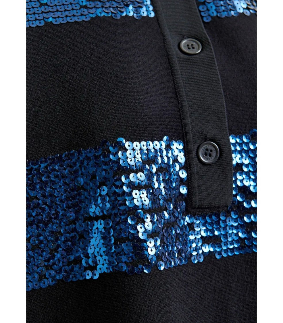Essentiel Antwerp Illuminati Black Knitted Poloshirt