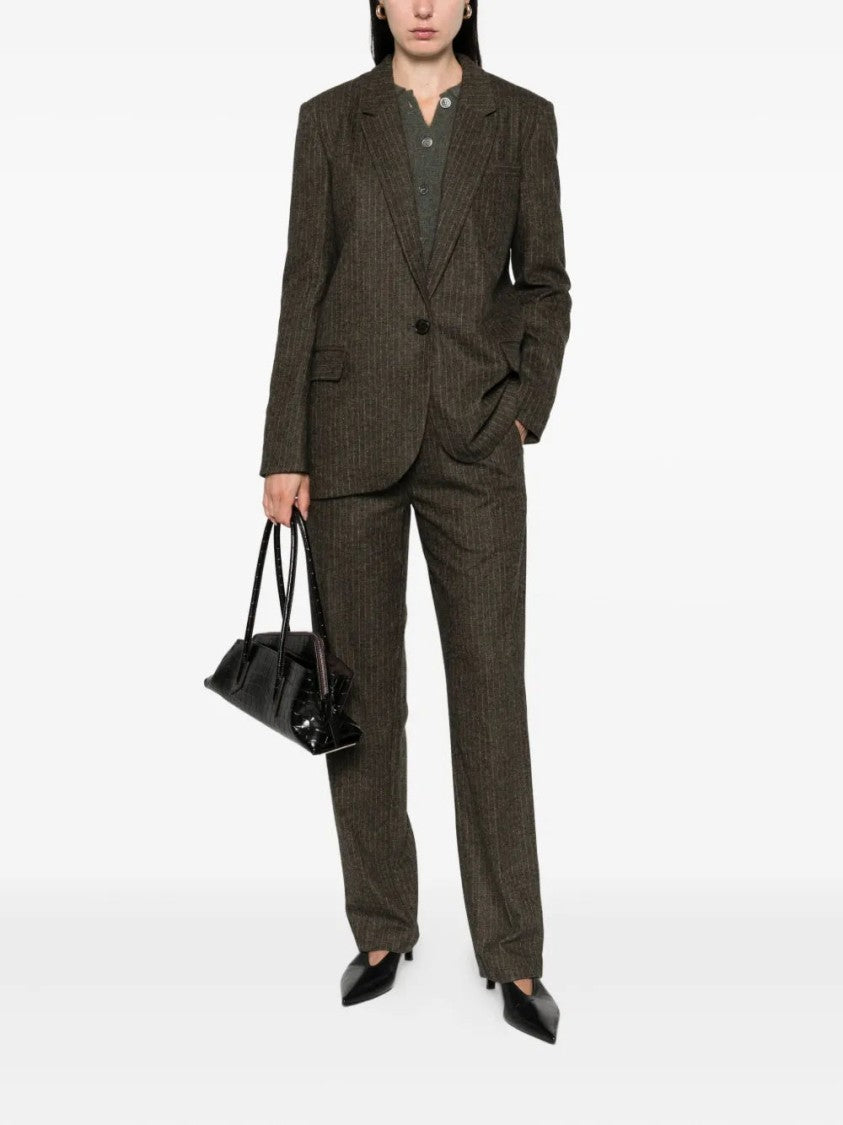 Isabel Marant Pinstripe Elastic-Waist Tailored Trousers