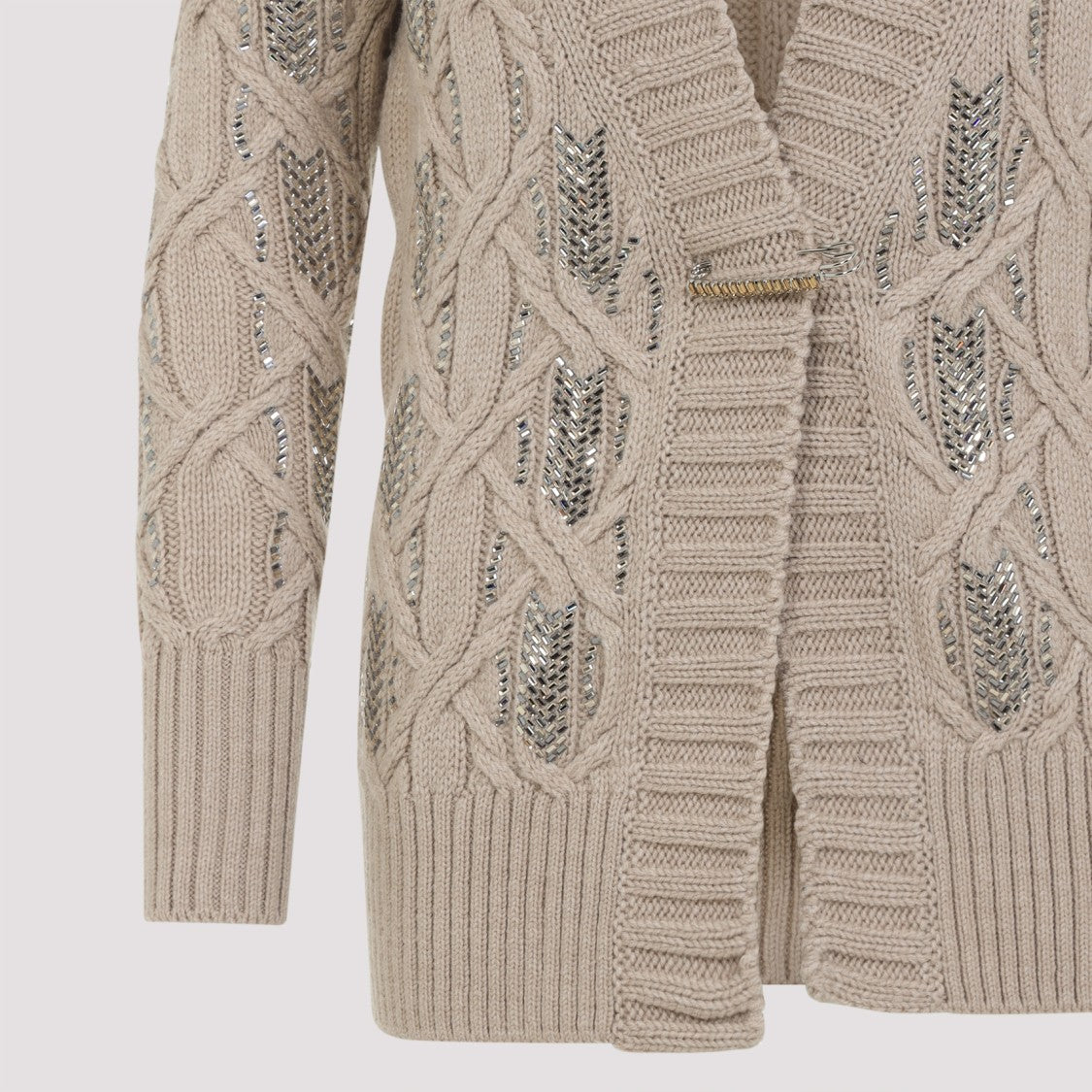 Ermanno Scervino Beige Virgin Wool Cardigan