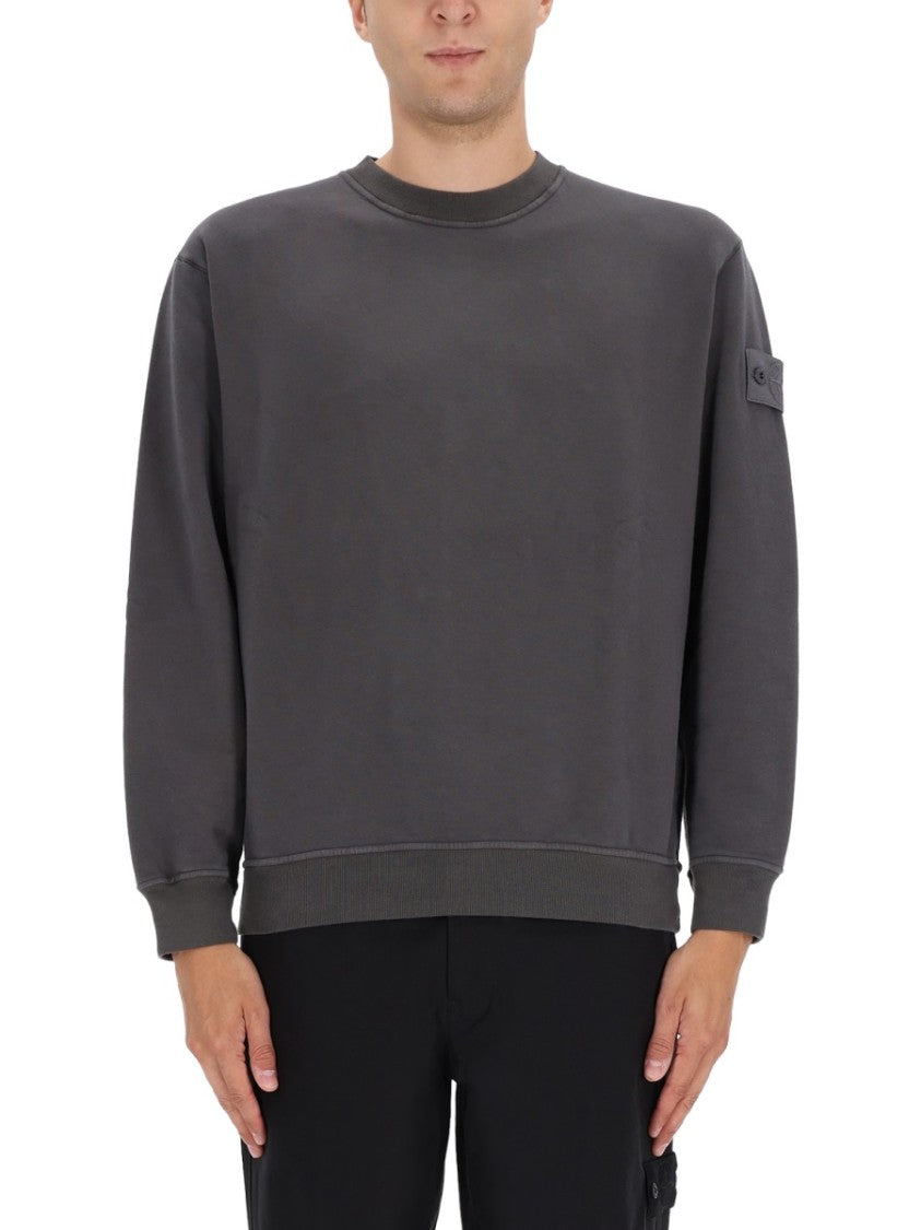Stone Island Relaxed Fit Grey Sweatshirt