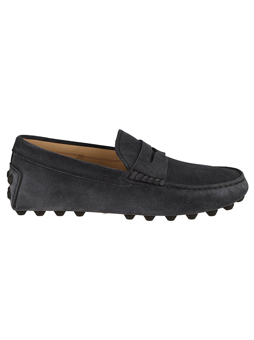 Tod's Blue Calfskin Slip-On Shoes