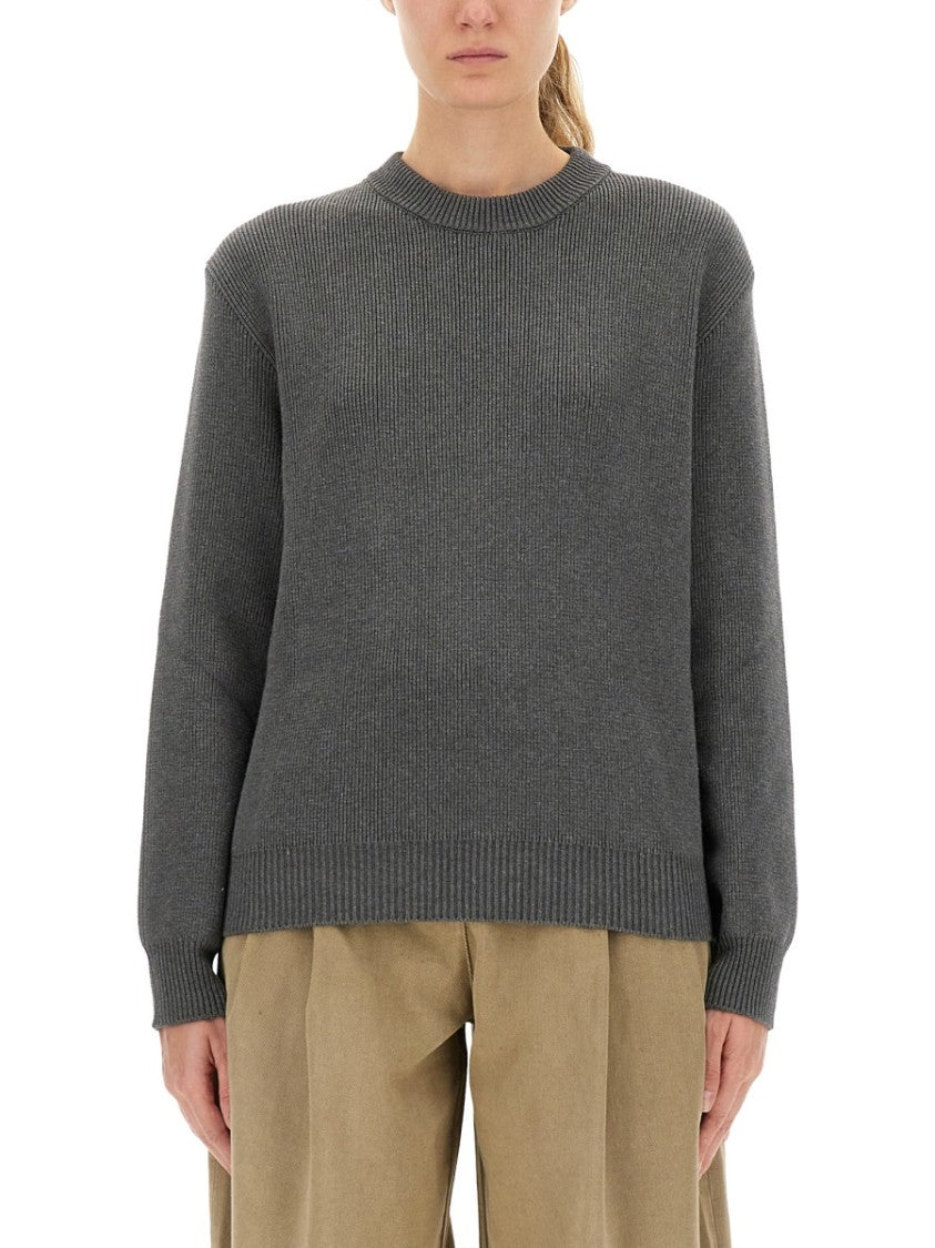 Golden Goose Relaxed Fit Ribbed Knit Jersey With Bold Logo Detail