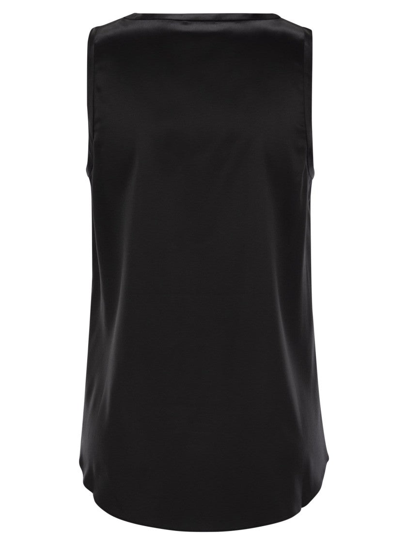 Brunello Cucinelli Stretch Silk Satin Top