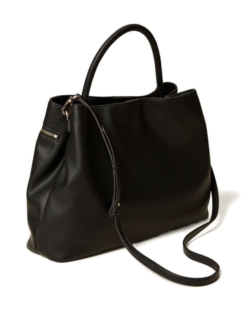Twin-Set Structured Handbag With Gold-Tone Zipper