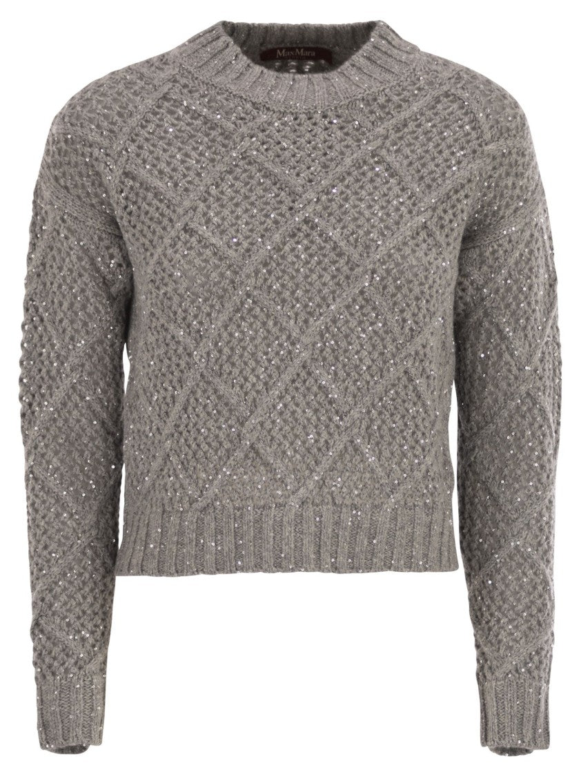 Max Mara Ellade - Boxy Wool And Cashmere Jumper With Sequins