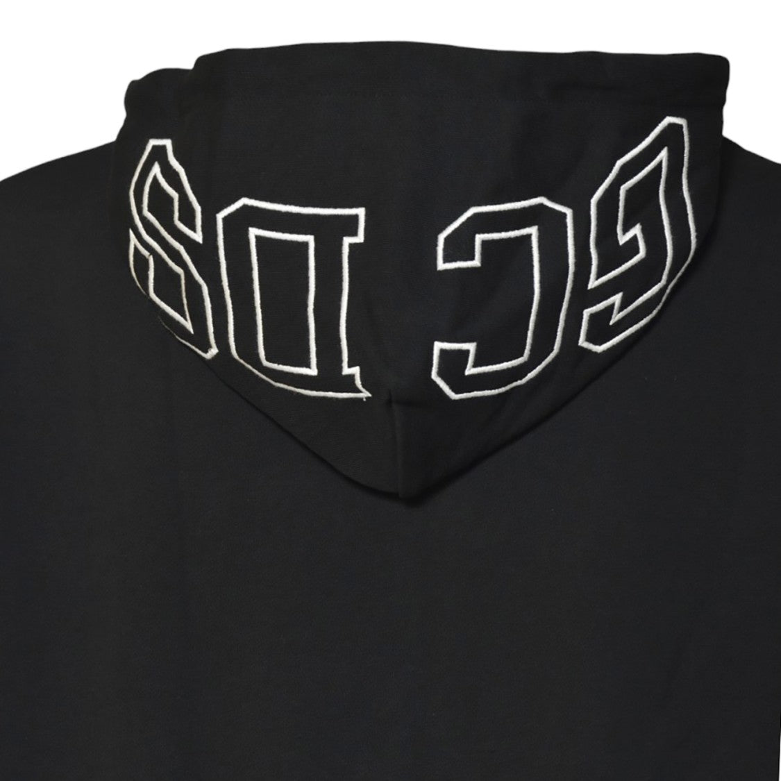 Gcds Black Cotton Lounge Logo Zip-Up Hoodie