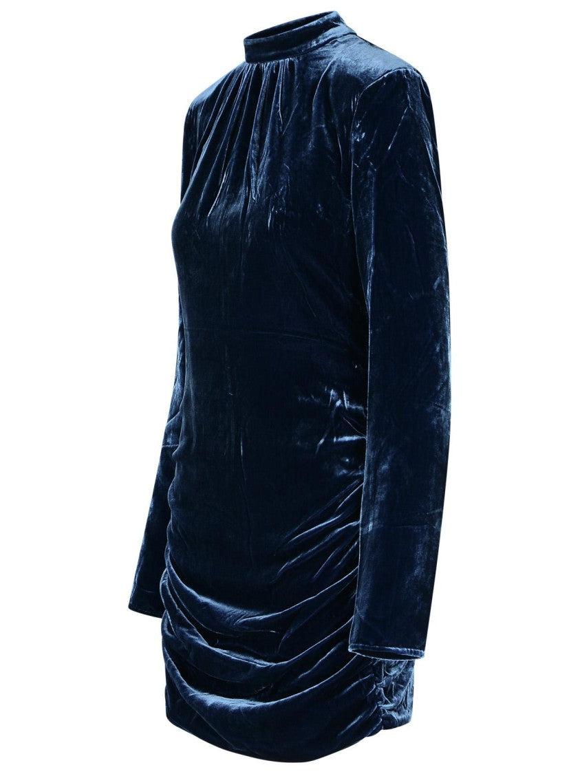 Rotate Vilma' Dress In Blue Silk Blend
