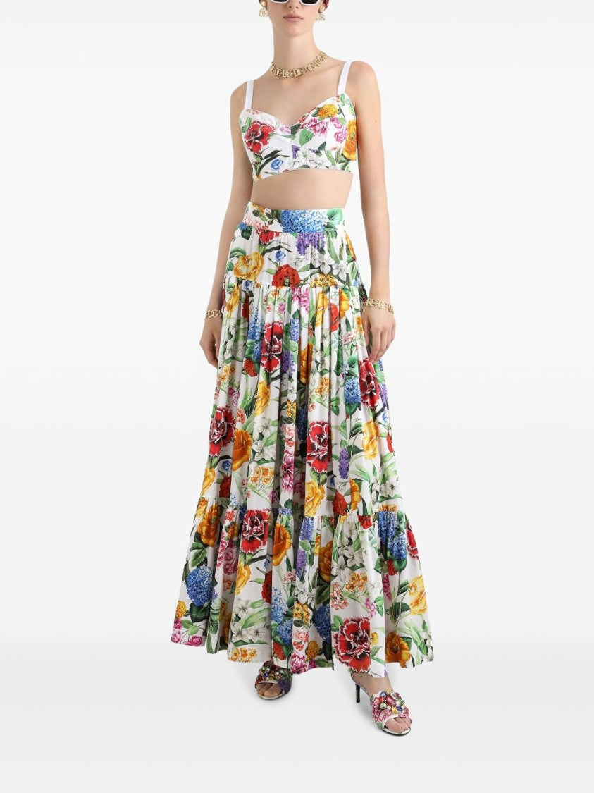 Dolce & Gabbana White Long Skirt