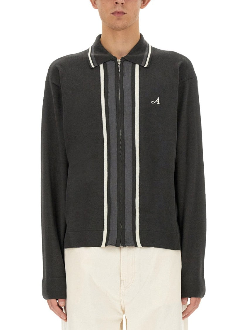 Awake Ny Zip-Up Grey Sweater