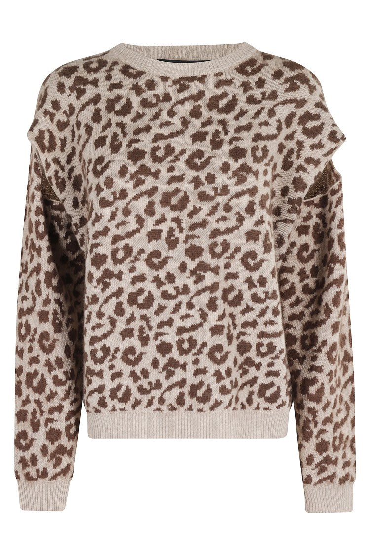 Federica Tosi Spotted Cut Patterned Crew Neck Sweater