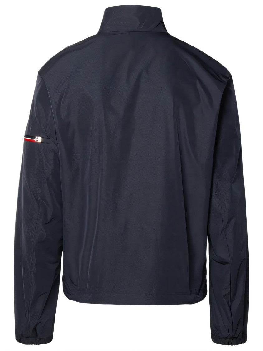 Moncler Black Jacket With High Collar And Zip Closure