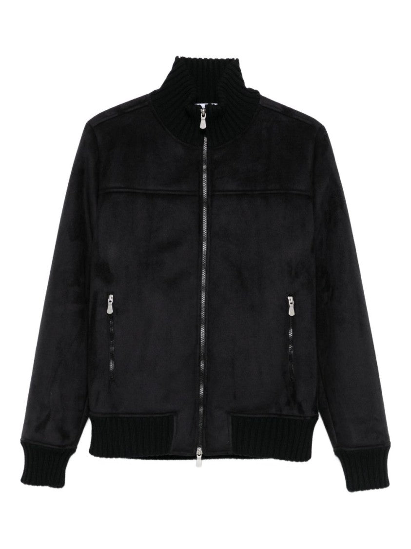 Gran Sasso Long Black Coat With High Collar