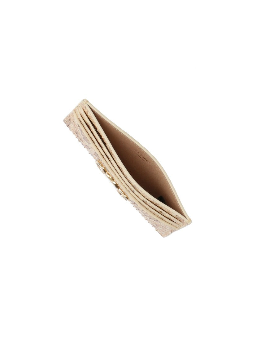 Céline "Triomphe" Python Leather Card Holder