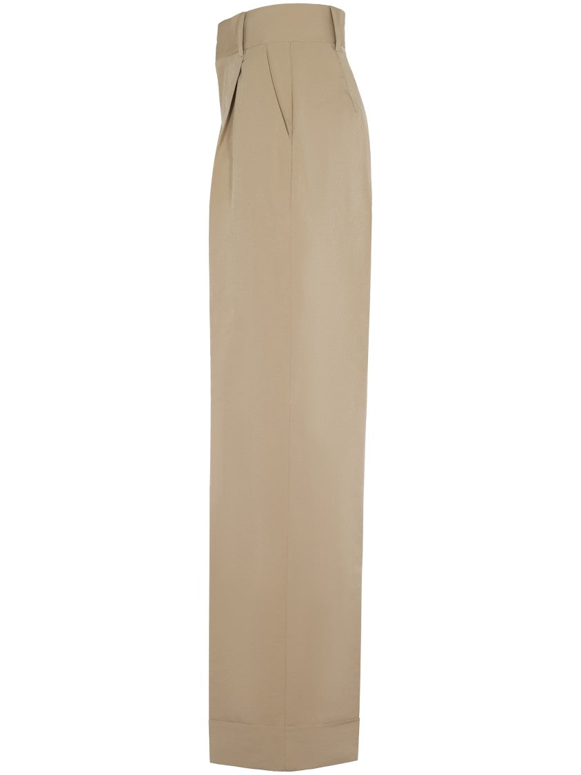 Philosophy Di Lorenzo Serafini Tailored Beige Trousers With High Waist