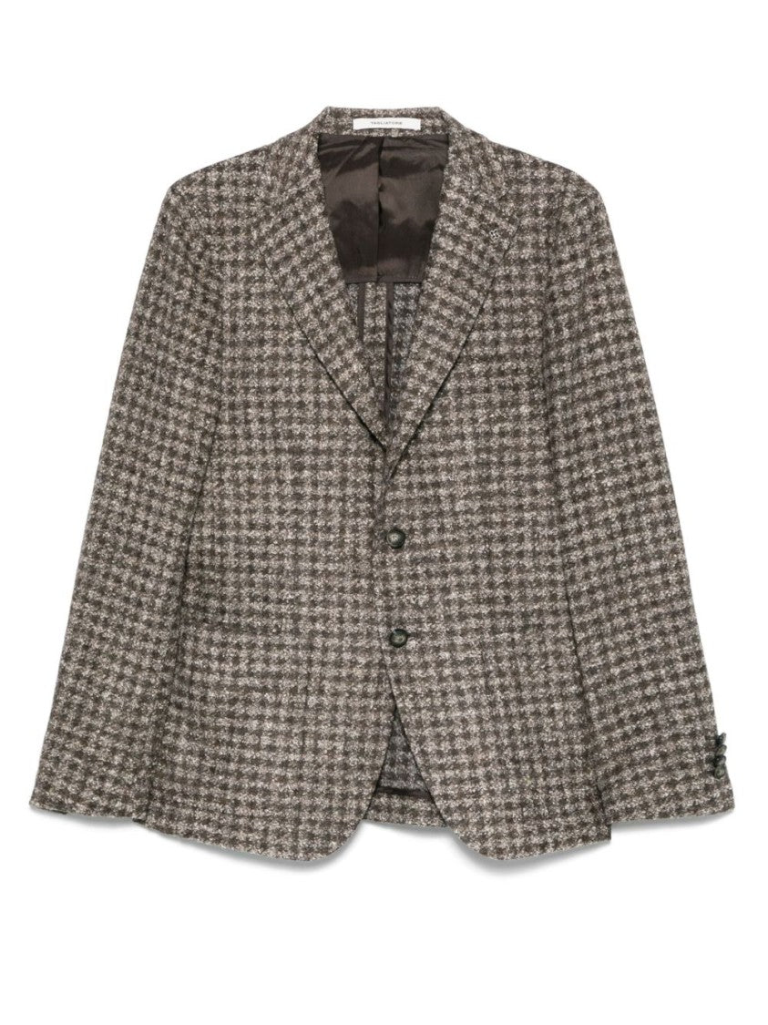 Tagliatore Tailored Brown Jacket With Classic Lapel Collar And Refined Silhouette