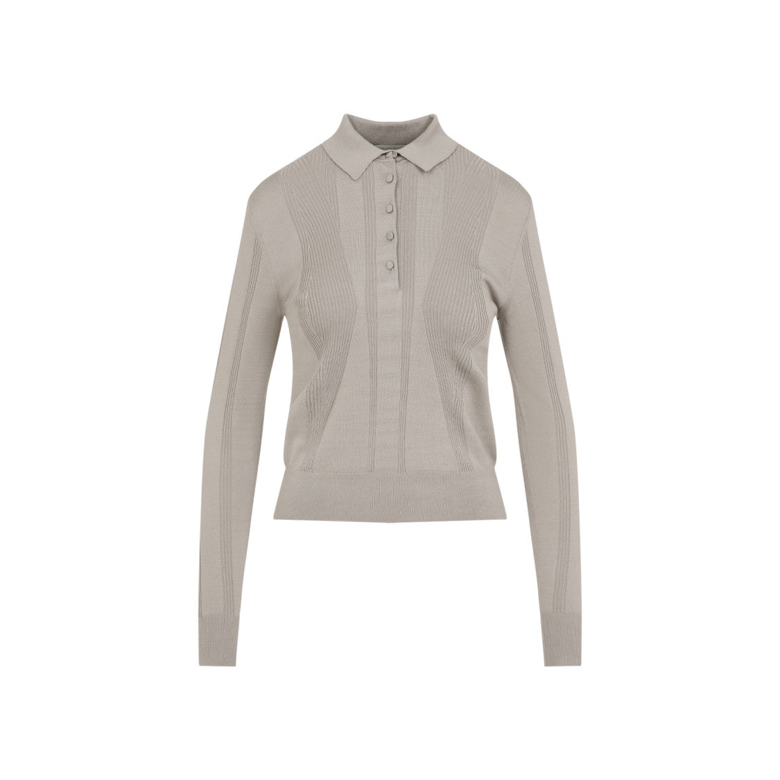 Dries Van Noten Gray Cotton Polo Top