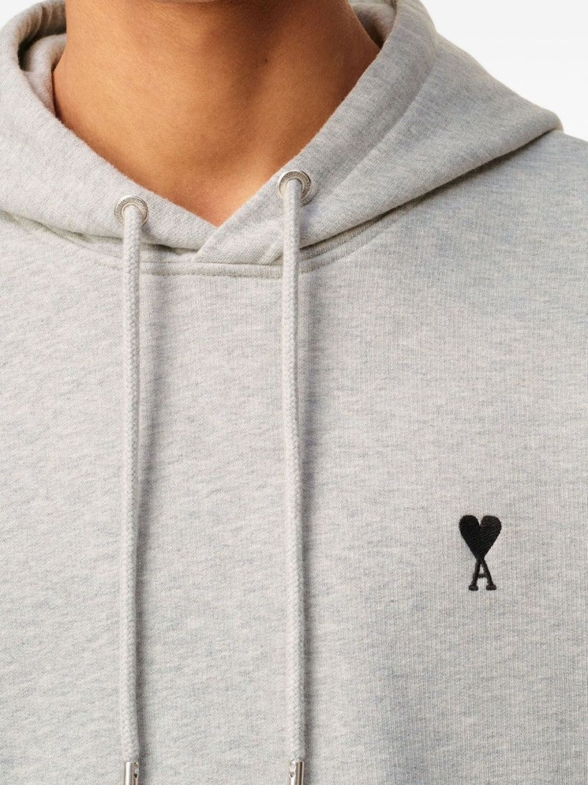 Ami Light Grey Hoodie With Engraved Eyelets