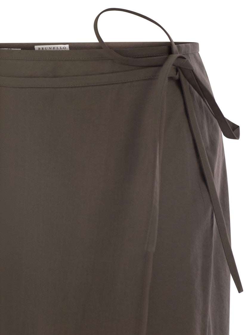 Brunello Cucinelli Fluid Skirt In Cotton Blend
