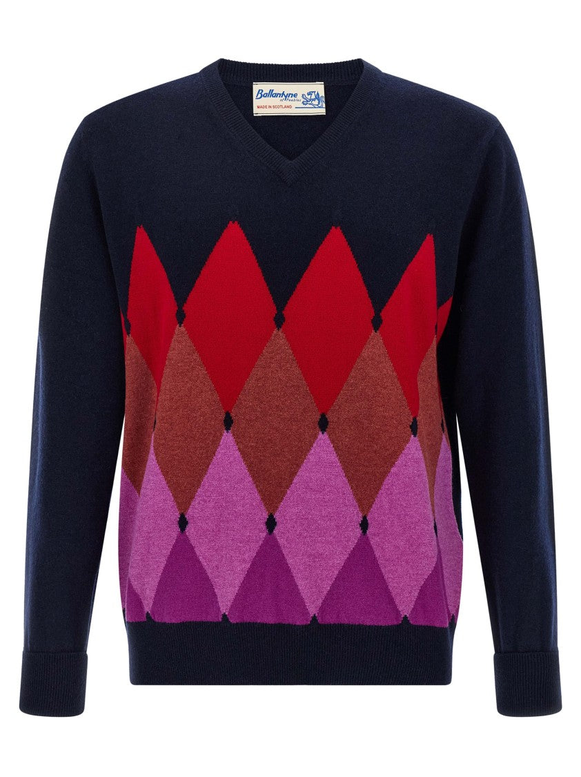 Ballantyne Argyle Pattern Sweater