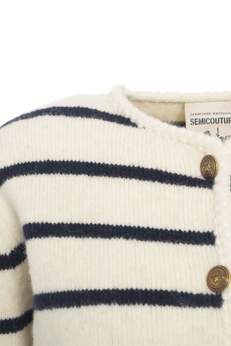 Semi Couture Striped Textured Cardigan