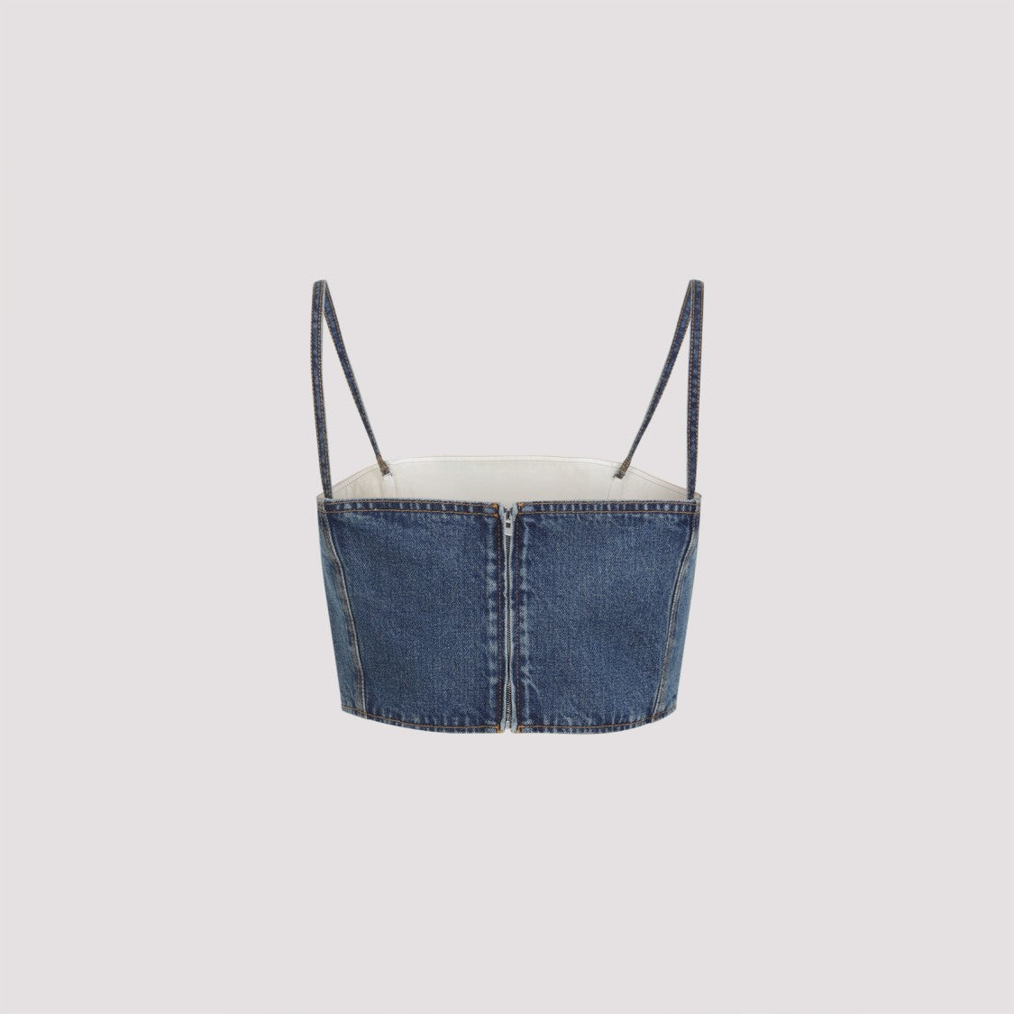 Alaïa Cropped Denim Top With Structured Silhouette