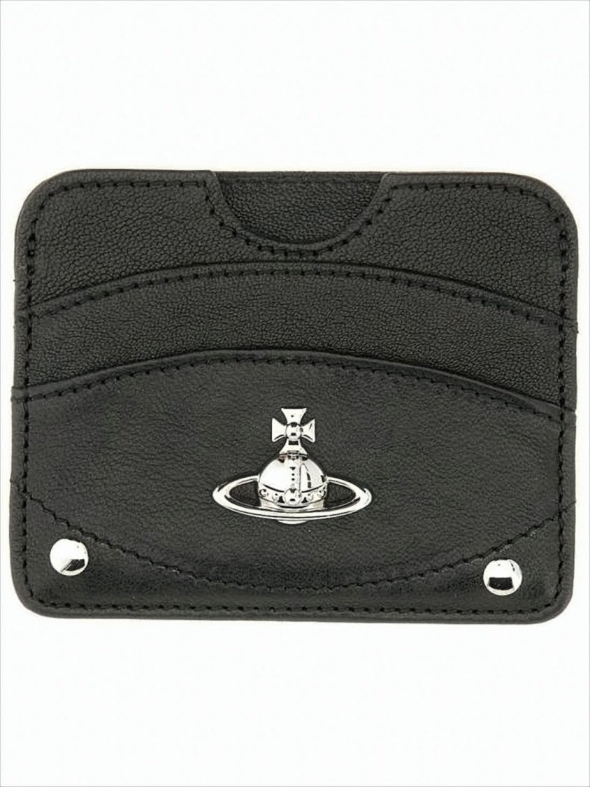 Vivienne Westwood Textured Lambskin Card Wallet With Curved Design