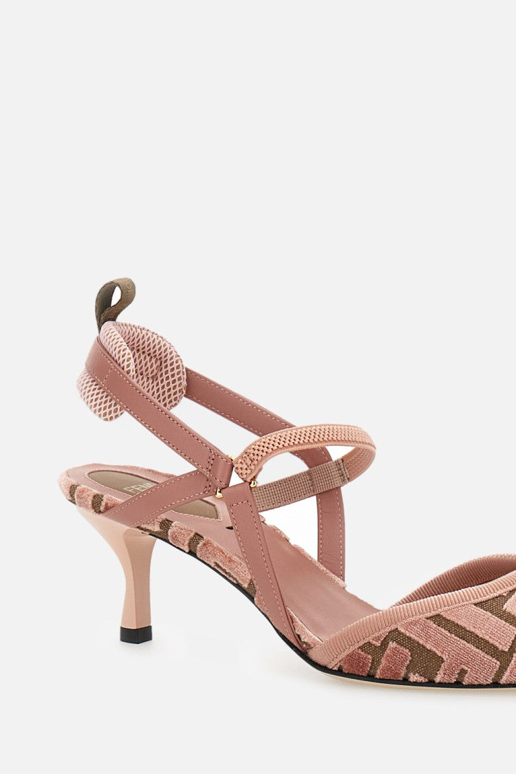 Fendi Ff Velvet Slingback Shoes