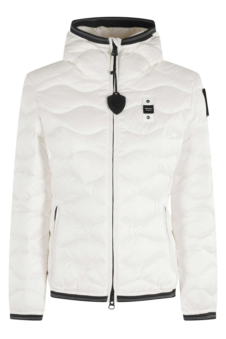 Blauer Quilted Hooded Camelia Jacket With Contrasting Trimming