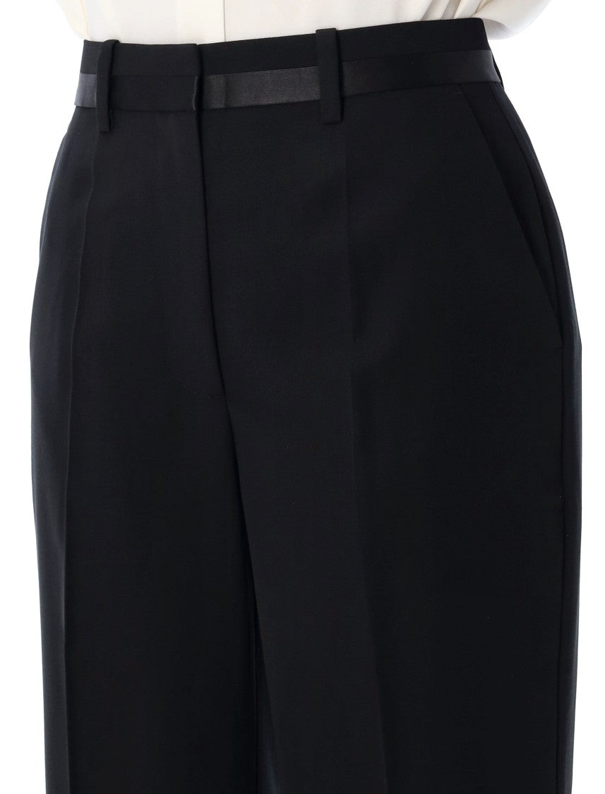 Anine Bing Cropped Wide-Leg Tailored Pants