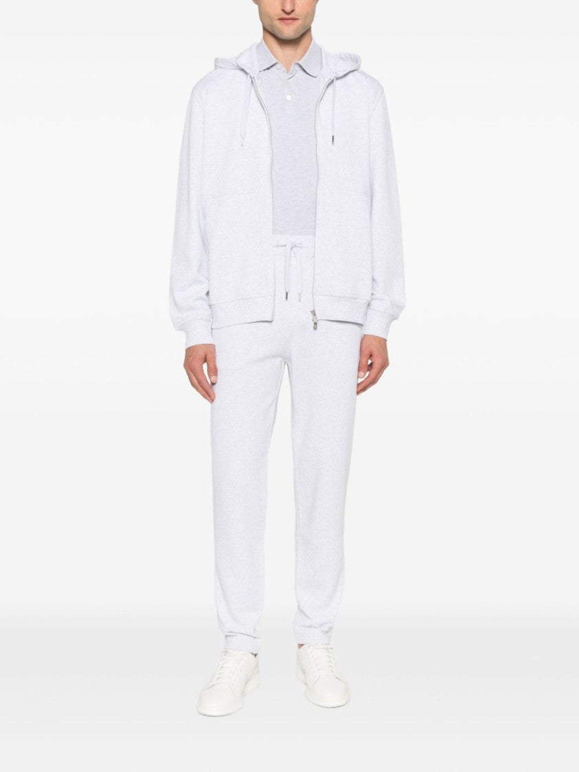 Brunello Cucinelli Light Grey Cotton Sweatshirt With Hood
