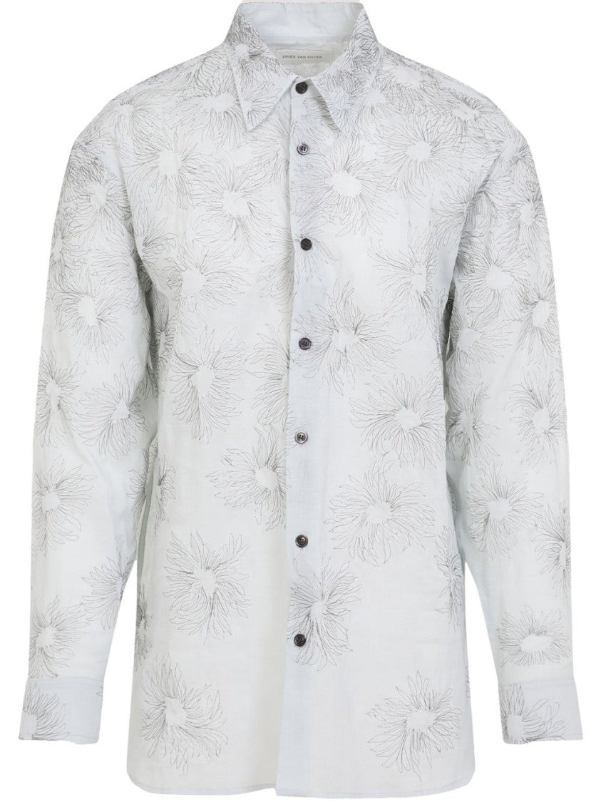 Dries Van Noten Light Grey Cotton Shirt