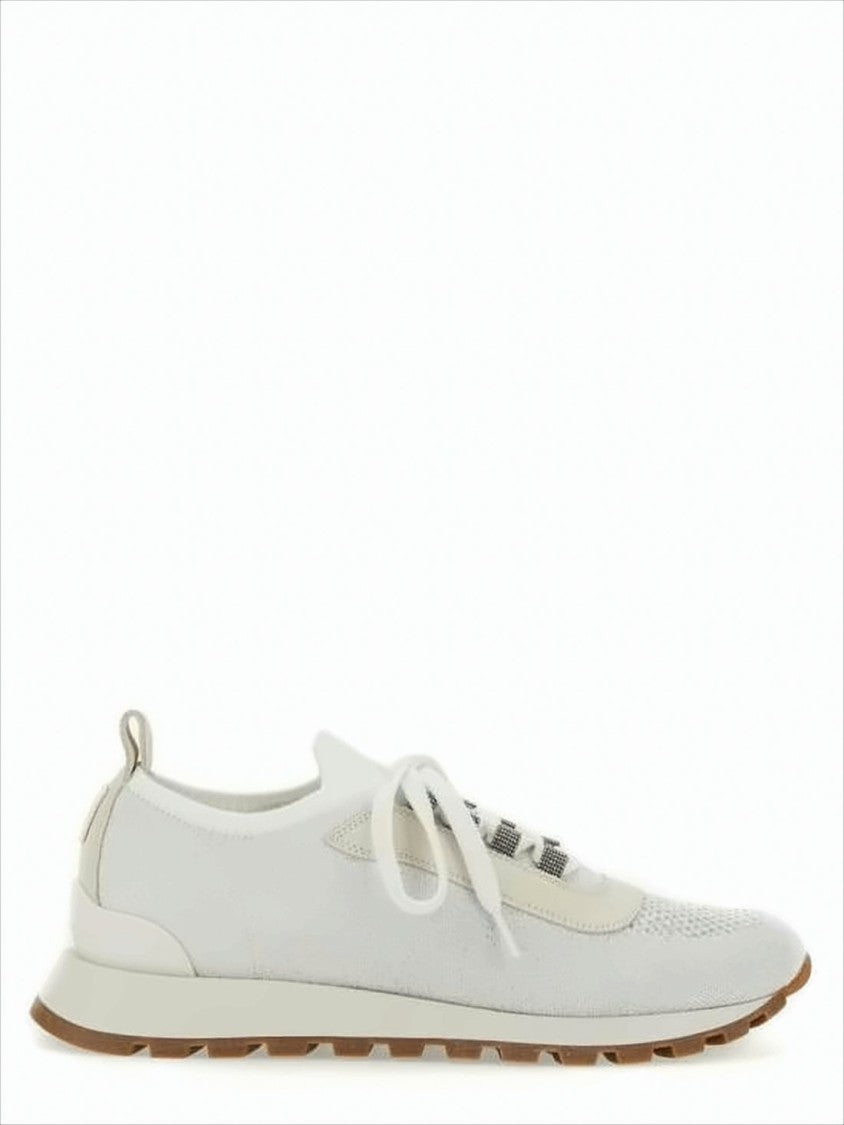 Brunello Cucinelli Knitted Upper Sneakers With Lace-Up Closure