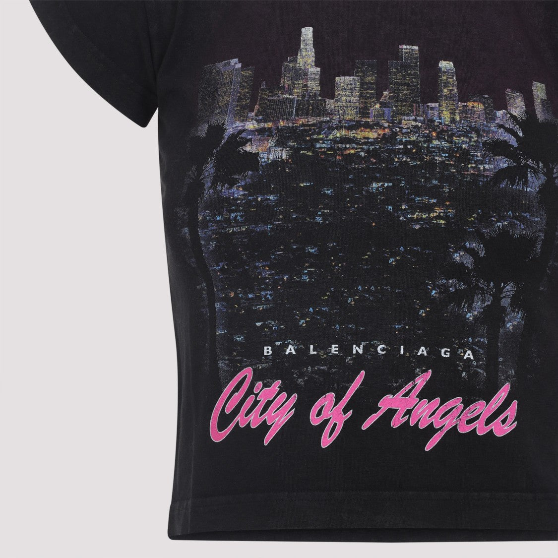 Balenciaga City Of Angels Black Cotton T-Shirt