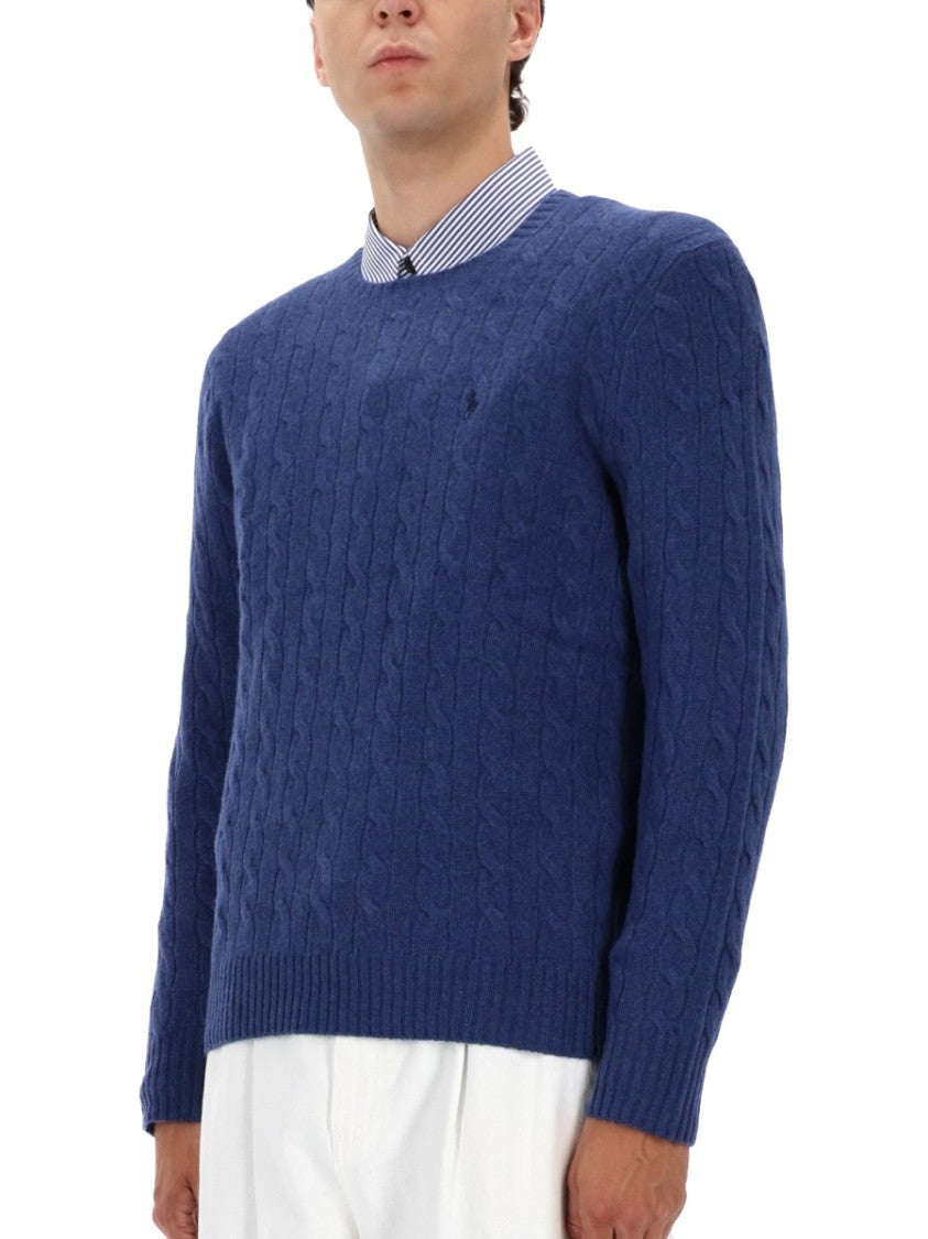 Polo Ralph Lauren Cable-Knit Sweater In Rich Blue Tone